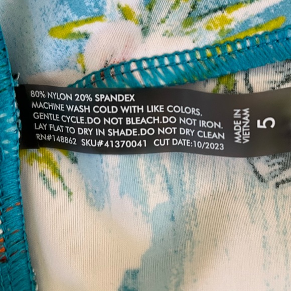 torrid Aqua Tropical Print withTigers Skater Style Swim Skirt 5X NEW - Picture 6 of 6